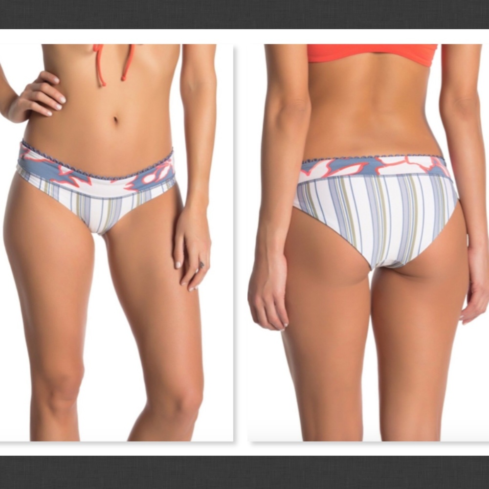 NEW $56 Maaji Silver Bumpy Road Reverse Bikini Bottoms Size Large
